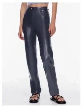 Wilfred The Melina Pant Admiral Navy Vegan Leather Straight Leg sz 4